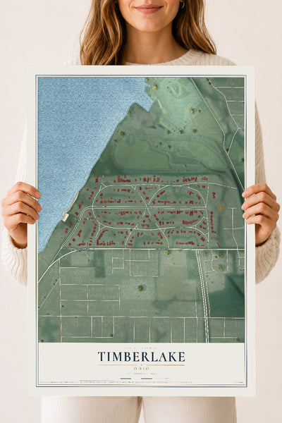 Map of Timberlake, Ohio, 18 x 24 inch unframed archival matte print