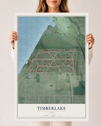 Map of Timberlake, Ohio, 24 x 36 inch unframed archival matte print