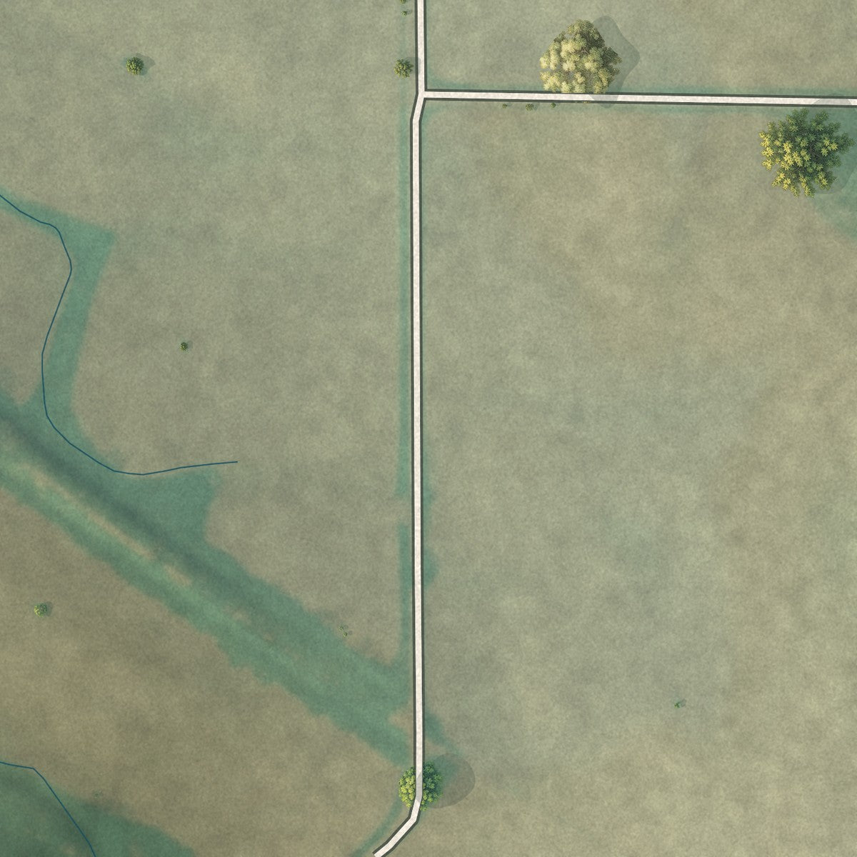 Second close-up of the map of Tiro, Ohio print showing more streets and buildings