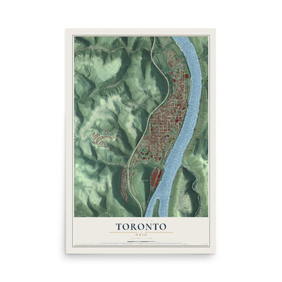 Map of Toronto, Ohio, 12 x 18 inch unframed archival matte print