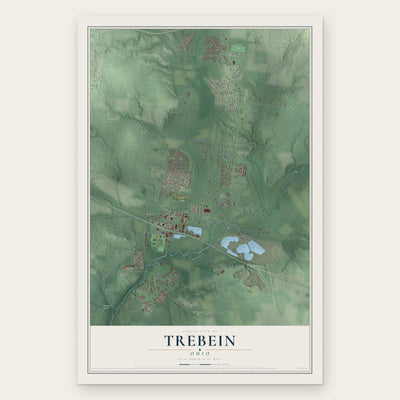 Trebein, Ohio map print, the full design