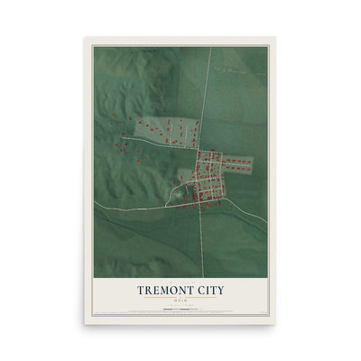 Map of Tremont City, Ohio, 12 x 18 inch unframed archival matte print