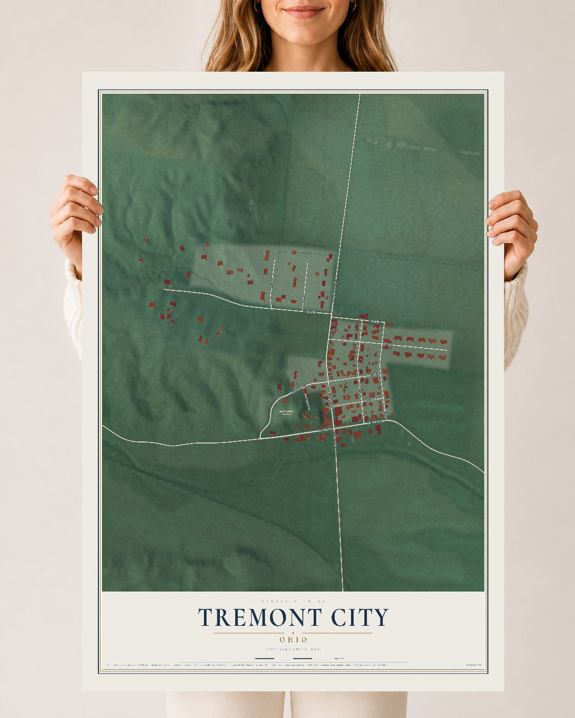 Map of Tremont City, Ohio, 24 x 36 inch unframed archival matte print