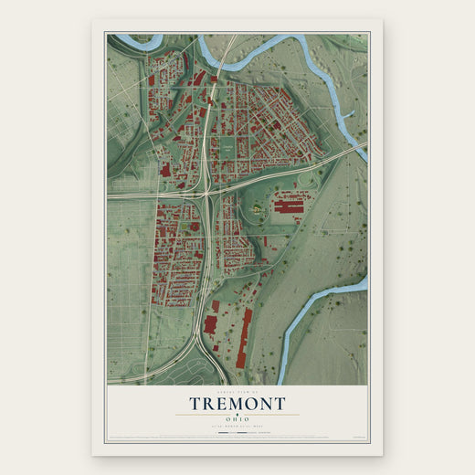 Tremont, Ohio map print, the full design