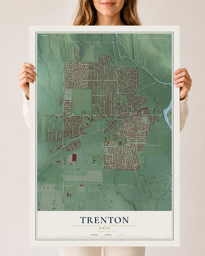 Map of Trenton, Ohio, 24 x 36 inch unframed archival matte print