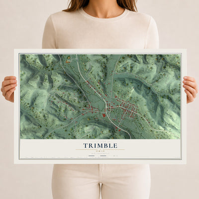 Map of Trimble, Ohio, 12 x 18 inch unframed archival matte print