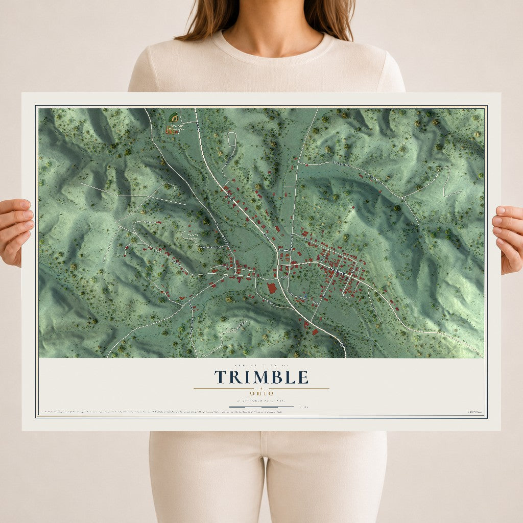 Map of Trimble, Ohio, 18 x 24 inch unframed archival matte print