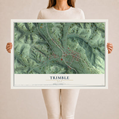 Map of Trimble, Ohio, 24 x 36 inch unframed archival matte print