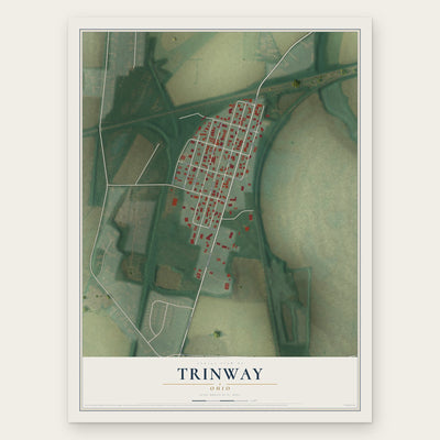 Trinway, Ohio map print, the full design