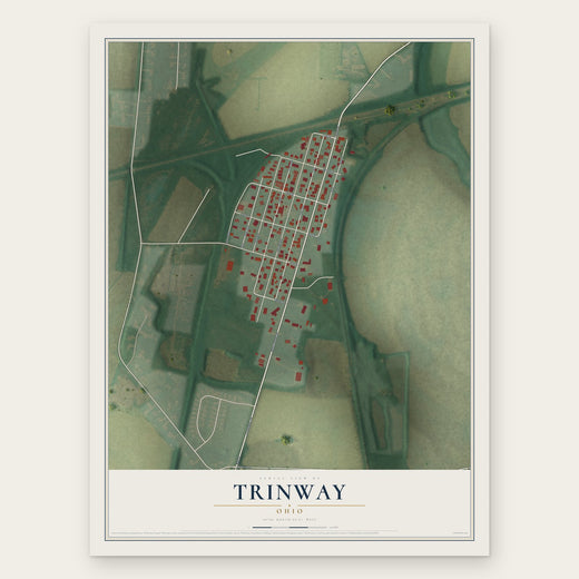 Trinway, Ohio map print, the full design
