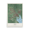 Map of Troy, Ohio, 12 x 18 inch unframed archival matte print