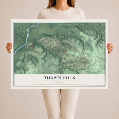 Map of Turpin Hills, Ohio, 24 x 36 inch unframed archival matte print