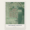 Twinsburg Heights, Ohio map print, the full design