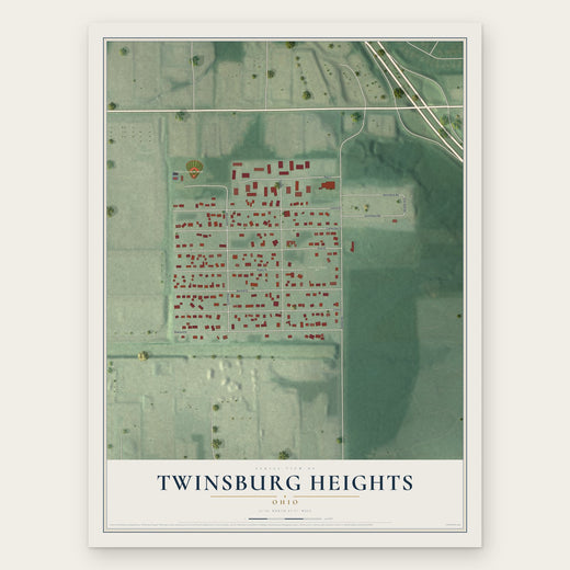 Twinsburg Heights, Ohio map print, the full design