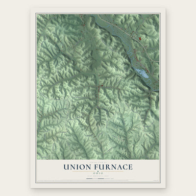 Union Furnace, Ohio map print, the full design