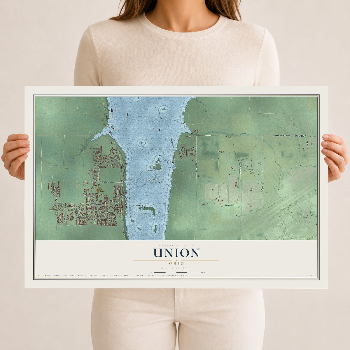 Map of Union, Ohio, 12 x 18 inch unframed archival matte print