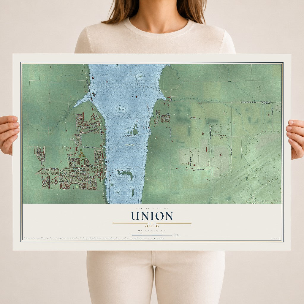 Map of Union, Ohio, 18 x 24 inch unframed archival matte print