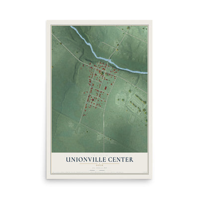 Map of Unionville Center, Ohio, 12 x 18 inch unframed archival matte print