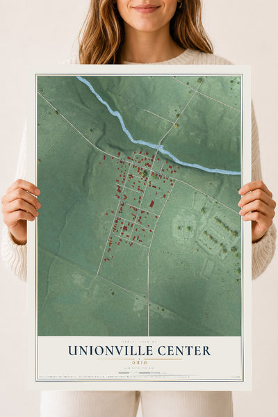 Map of Unionville Center, Ohio, 18 x 24 inch unframed archival matte print
