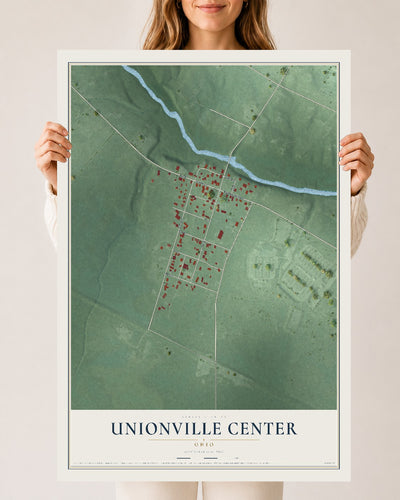 Map of Unionville Center, Ohio, 24 x 36 inch unframed archival matte print