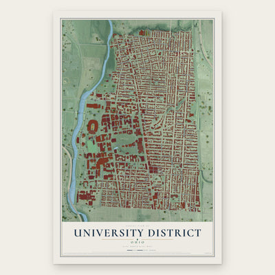 University District, Ohio map print, the full design