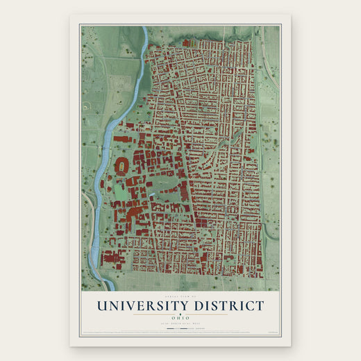 University District, Ohio map print, the full design