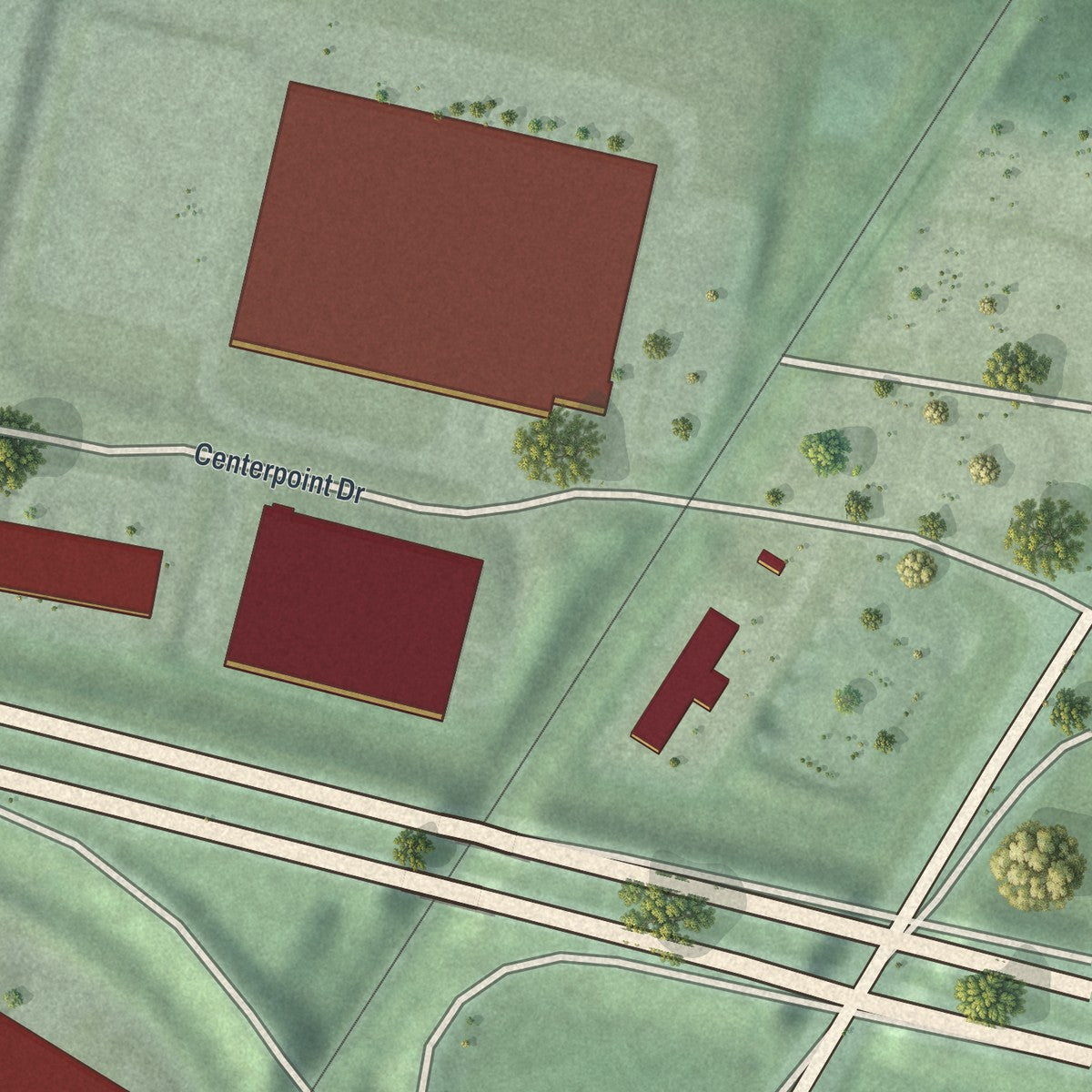 Second close-up of the map of Urbancrest, Ohio print showing more streets and buildings