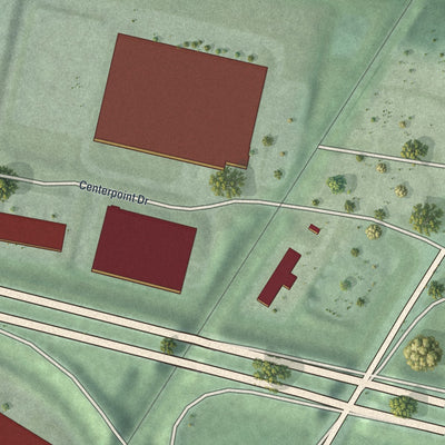 Second close-up of the map of Urbancrest, Ohio print showing more streets and buildings