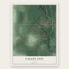 Valley City, Ohio map print, the full design