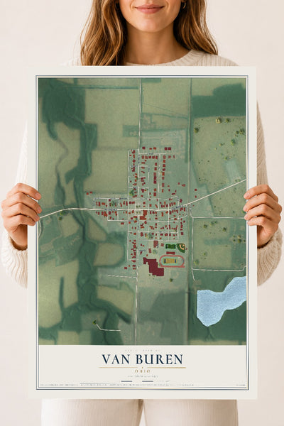 Map of Van Buren, Ohio, 18 x 24 inch unframed archival matte print