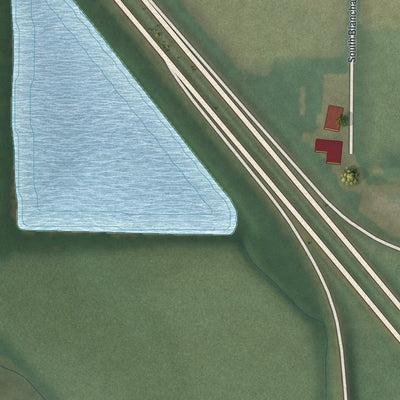 Second close-up of the map of Vanlue, Ohio print showing more streets and buildings