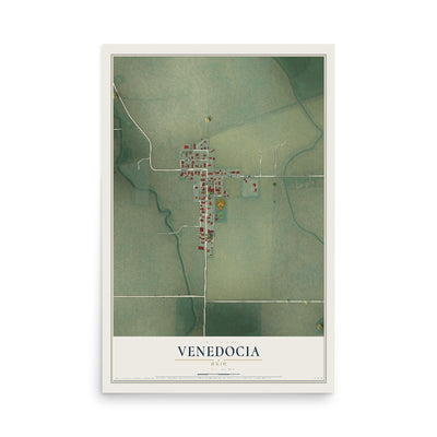 Map of Venedocia, Ohio, 12 x 18 inch unframed archival matte print