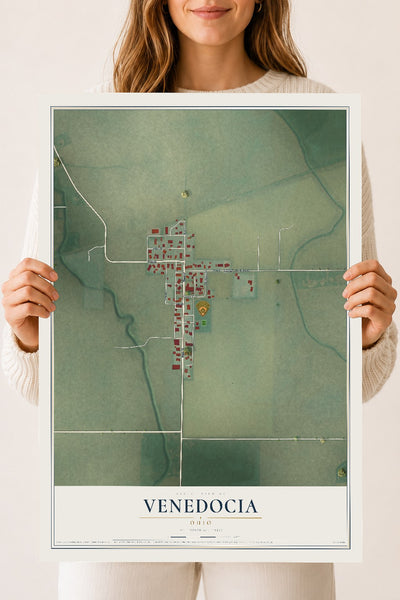 Map of Venedocia, Ohio, 18 x 24 inch unframed archival matte print