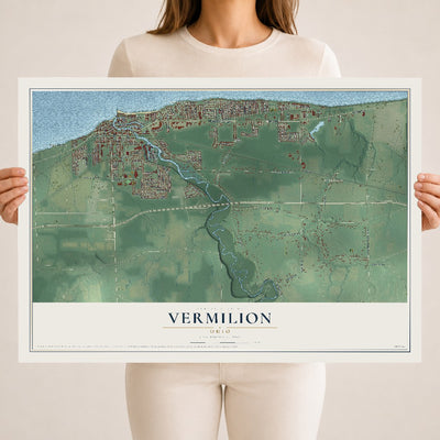 Map of Vermilion, Ohio, 18 x 24 inch unframed archival matte print