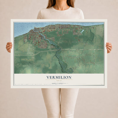 Map of Vermilion, Ohio, 24 x 36 inch unframed archival matte print