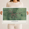 Map of Versailles, Ohio, 12 x 18 inch unframed archival matte print