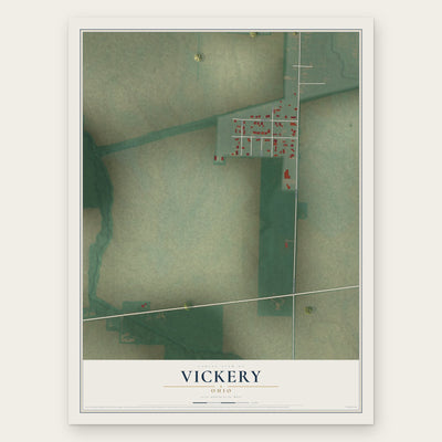 Vickery, Ohio map print, the full design