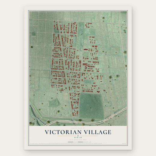 Victorian Village, Ohio map print, the full design
