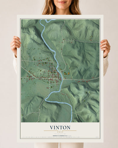 Map of Vinton, Ohio, 24 x 36 inch unframed archival matte print