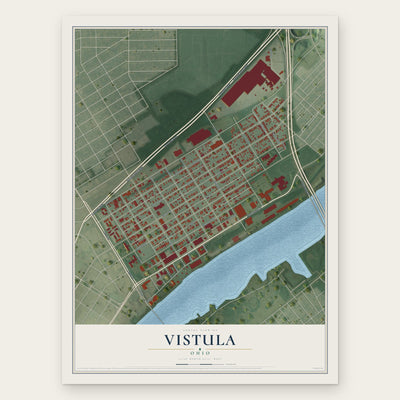 Vistula, Ohio map print, the full design