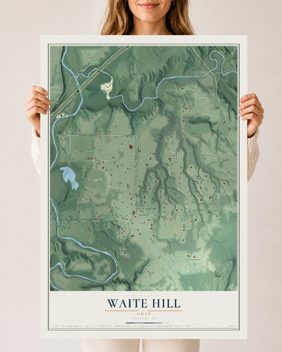 Map of Waite Hill, Ohio, 24 x 36 inch unframed archival matte print