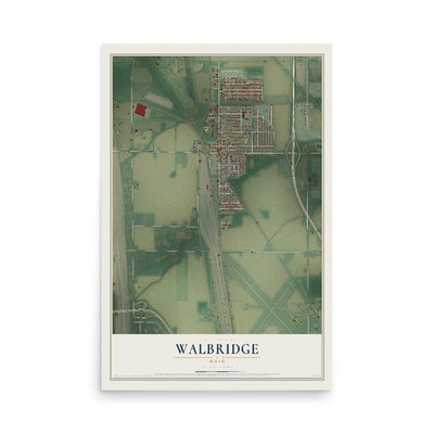 Map of Walbridge, Ohio, 12 x 18 inch unframed archival matte print