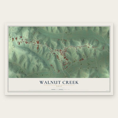 Walnut Creek, Ohio map print, the full design