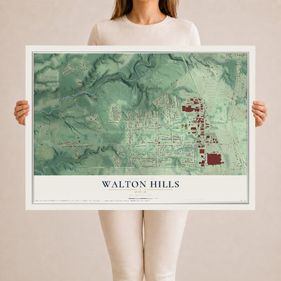 Map of Walton Hills, Ohio, 24 x 36 inch unframed archival matte print