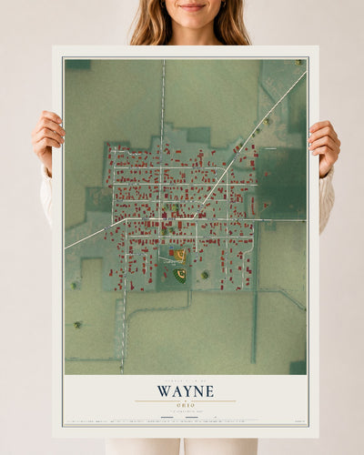 Map of Wayne, Ohio, 24 x 36 inch unframed archival matte print