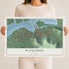 Map of Waynesburg, Ohio, 12 x 18 inch unframed archival matte print