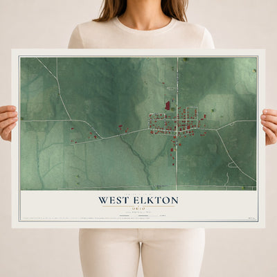 Map of West Elkton, Ohio, 18 x 24 inch unframed archival matte print