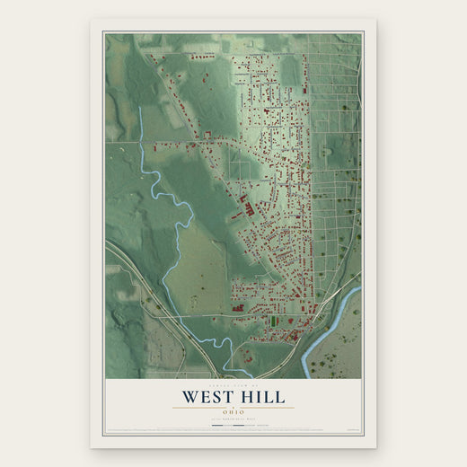 West Hill, Ohio map print, the full design