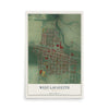 Map of West Lafayette, Ohio, 12 x 18 inch unframed archival matte print