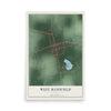 Map of West Mansfield, Ohio, 12 x 18 inch unframed archival matte print